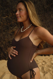Nala One Piece (Leopard Cone Reversible Chocolate Ribbed)