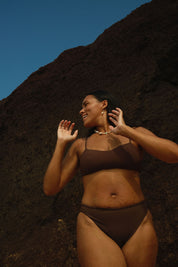 Ocea Bottoms (Leopard Cone Reversible Chocolate Ribbed)