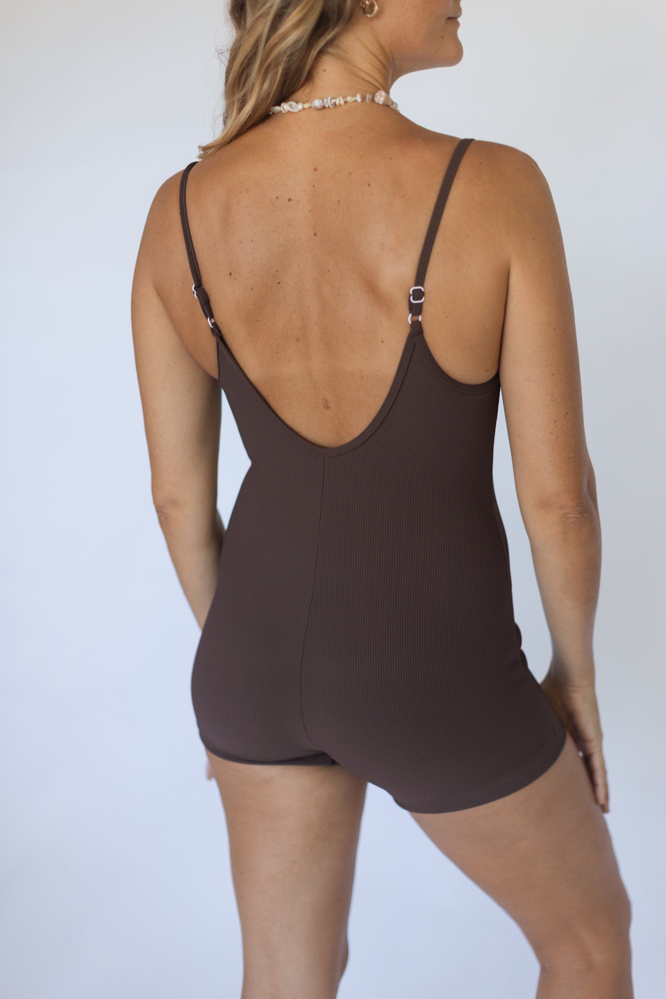 Indi Onesie (Leopard Cone Reversible Chocolate Ribbed)