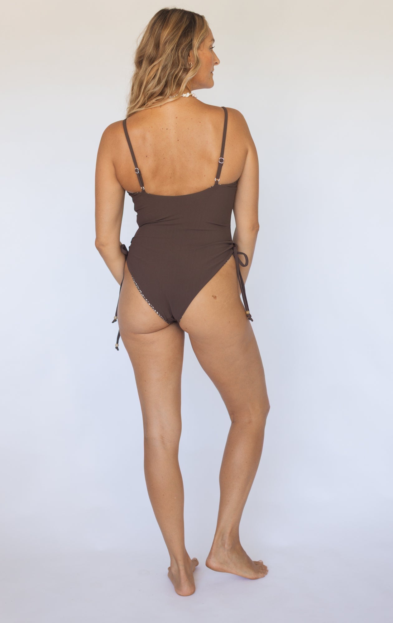 Nala One Piece (Leopard Cone Reversible Chocolate Ribbed)