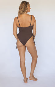 Nala One Piece (Leopard Cone Reversible Chocolate Ribbed)